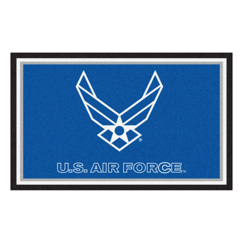 3.6' x 5.9' Blue and White U.S. Air Force Plush Area Rug - IMAGE 1