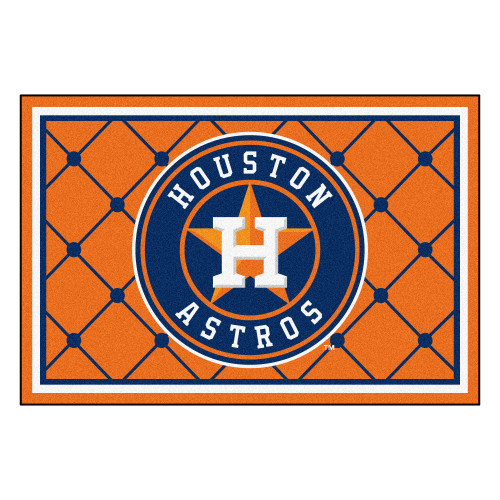 4.9' x 7.3' Orange MLB Houston Astros Plush Area Rug - IMAGE 1