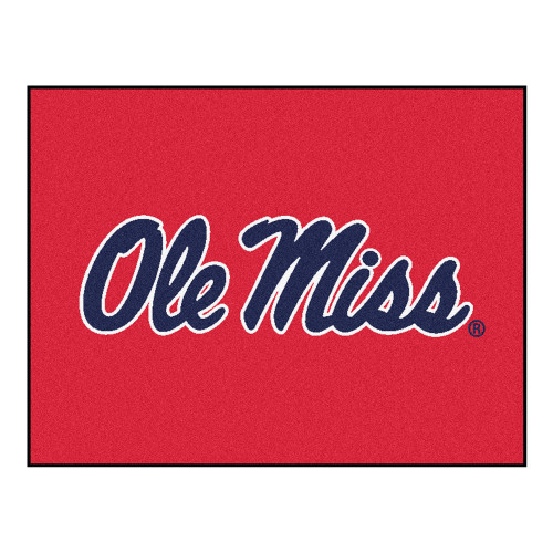 33.75" x 42.5" Red and Blue NCAA University of Mississippi Rebels All Star Door Mat - IMAGE 1