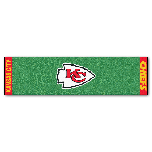 18" x 72" Green and Red NFL Kansas City Chiefs Golf Putting Mat - IMAGE 1
