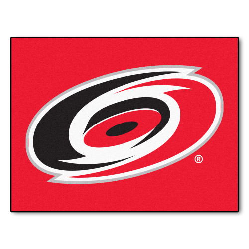 33.75" x 42.5" Orange and Black NHL Carolina Hurricanes All Star Non-Skid Mat Rectangular Area Rug - IMAGE 1