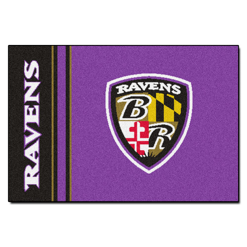 19" x 30" Purple and Black NFL Baltimore Ravens Starter Rectangular Door Mat - IMAGE 1