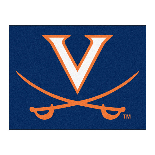 33.75" x 42.5" Blue and White NCAA University of Virginia Cavaliers All Star Mat - IMAGE 1