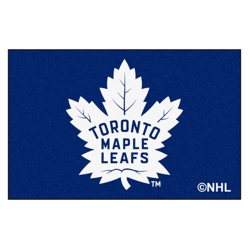 19" x 30" Blue and White NHL Toronto Maple Leafs Starter Rectangular Welcome Door Mat - IMAGE 1