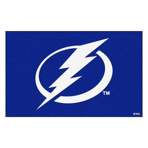 5' x 8' Blue and White NHL Tampa Bay Lightning Ulti-Mat Rectangular Area Rug - IMAGE 1