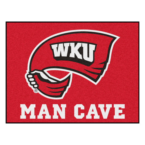 33.75" x 42.5" Red NCAA Western Kentucky University Hilltopper Man Cave All-Star Mat Area Rug - IMAGE 1