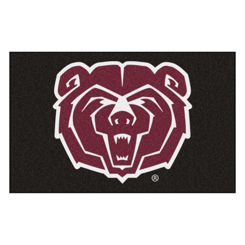59.5" x 94.5" Black and Red NCAA Missouri State Bears Mat Rectangular Area Rug - IMAGE 1