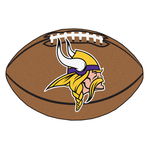 20.5" x 32.5" Brown and Yellow NFL Minnesota Vikings Football Shape Mat - IMAGE 1