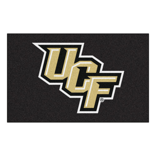 5' x 8' Black and Beige NCAA University of Central Florida Knights Rectangular Outdoor Area Rug - IMAGE 1