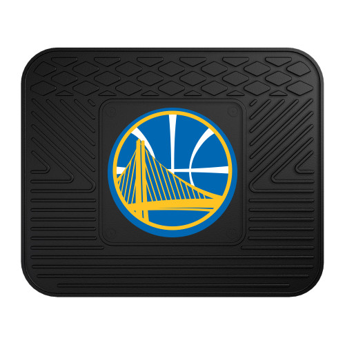 14" x 17" Black and Blue NBA Golden State Warriors Heavy Duty Rear Car Seat Utility Mat - IMAGE 1