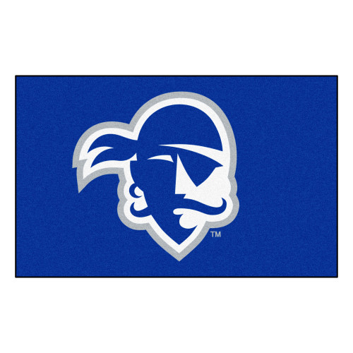 5' x 8' Blue and White Contemporary NCAA Seton Hall University Pirates Rectangular Outdoor Area Rug - IMAGE 1