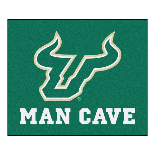 59.5" x 71" Green and White NCAA University of South Florida Bulls Outdoor Tailgater Area Rug - IMAGE 1