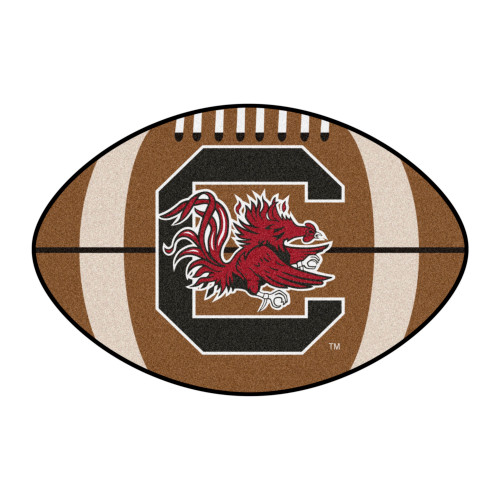 20.5" x 32.5" Brown and Red NCAA University of South Carolina Gamecocks Football Area Rug - IMAGE 1