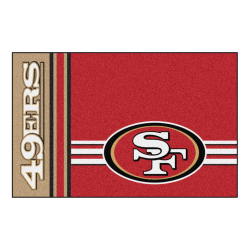 19" x 30" Red and White NFL San Francisco 49ers Starter Rectangular Door Mat - IMAGE 1