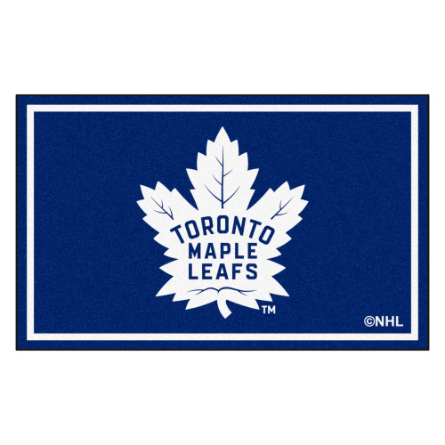 4' x 6' Blue NHL "Toronto Maple Leafs" Foot Plush Non-Skid Area Rug - IMAGE 1