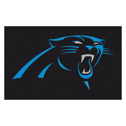 59.5" x 94.5" Black and Blue NFL Carolina Panthers Ulti Mat Rectangular Outdoor Area Rug - IMAGE 1