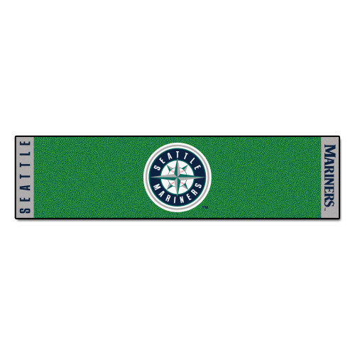 19" x 30" Green and Blue MLB Seattle Mariners Golf Putting Mat - IMAGE 1
