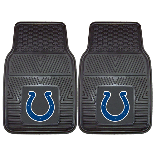 Set of 2 Black and Blue NFL Indianapolis Colts Car Mats 17" x 27" - IMAGE 1