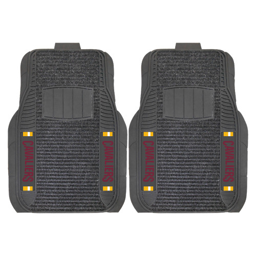 Set of 2 Black NBA Cleveland Cavaliers Deluxe Car Mats 21" x 27" - IMAGE 1