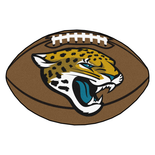 20.5" x 32.5" Brown and Yellow NFL Jacksonville Jaguars Football Shaped Mat Area Rug - IMAGE 1