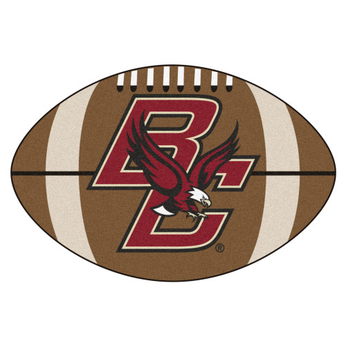 20.5" x 32.5" Brown and Red NCAA Boston College Eagles Football Shaped Mat Area Rug - IMAGE 1