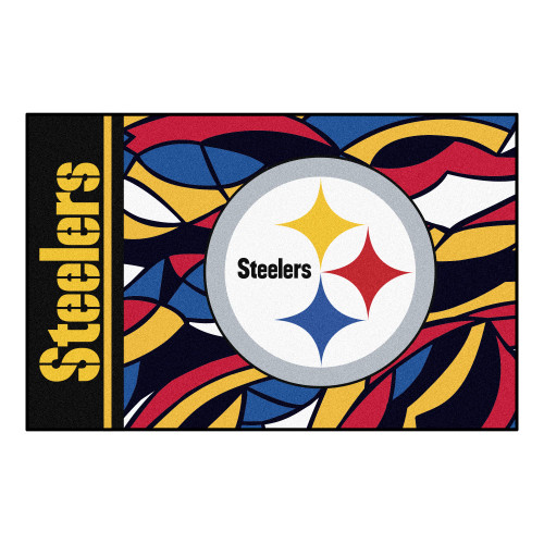 19" x 30" Vibrantly Colored NFL Pittsburgh Steelers Starter Rectangular Mat - IMAGE 1