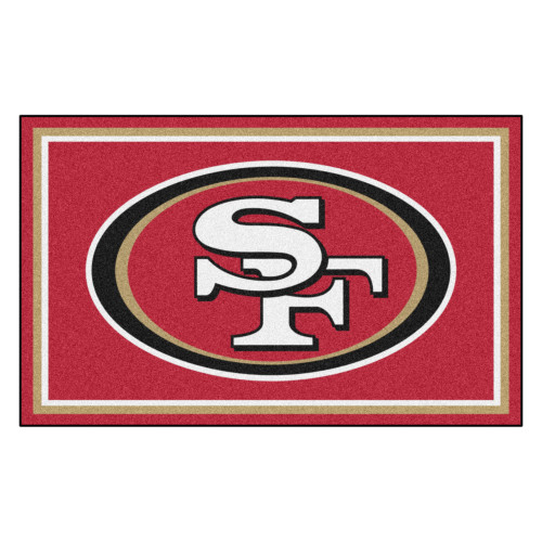 3.6' x 5.9' Red and White NFL San Francisco Ultra Plush Rectangular Area Rug - IMAGE 1