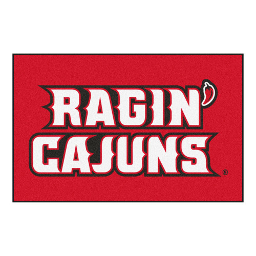 19" x 30" Red and White NCAA University of Louisiana-Lafayette Ragin' Cajuns Starter Mat Area Rug - IMAGE 1