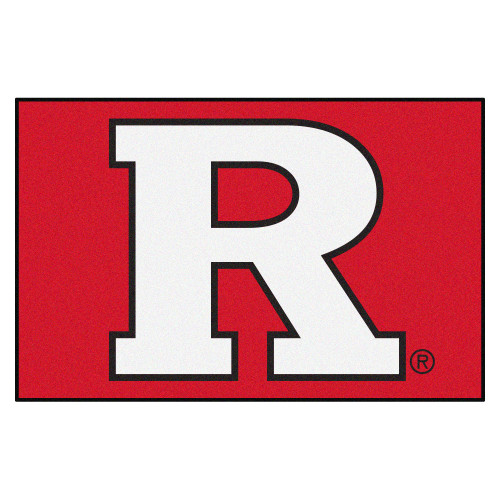 19" x 30" Red and White NCAA Rutgers University Scarlet Knights Rectangular Area Rug - IMAGE 1