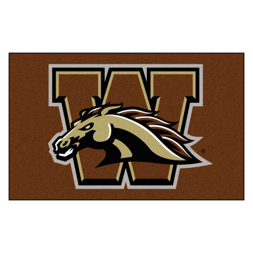 4.9' x 7.8' Brown NCAA Western Michigan University Broncos Rectangular Area Rug - IMAGE 1