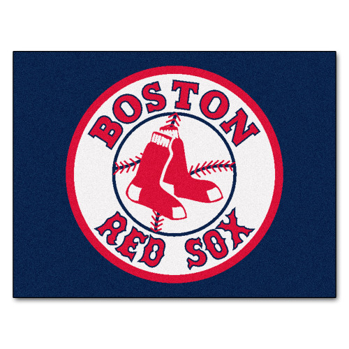 33.75" x 42.5" Blue and White MLB Boston Red Sox All Star Mat Rectangular Area Rug - IMAGE 1