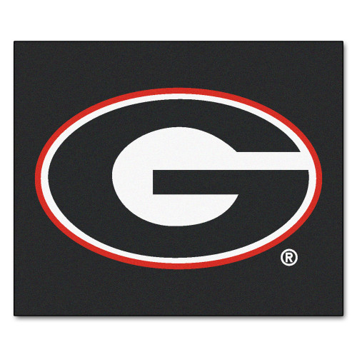 4.9' x 5.9' Black and Red NCAA University of Georgia Bulldogs Tailgater Mat Rectangular Outdoor Area Rug - IMAGE 1