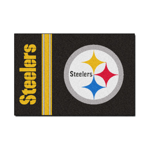 19" x 30" Vibrantly Colored NFL Pittsburgh Steelers Starter Rectangular Door Mat - IMAGE 1