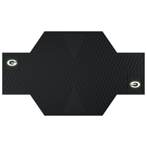 42" x 82.5" Black NFL Green Bay Packers Motorcycle Parking Mat Accessory - IMAGE 1