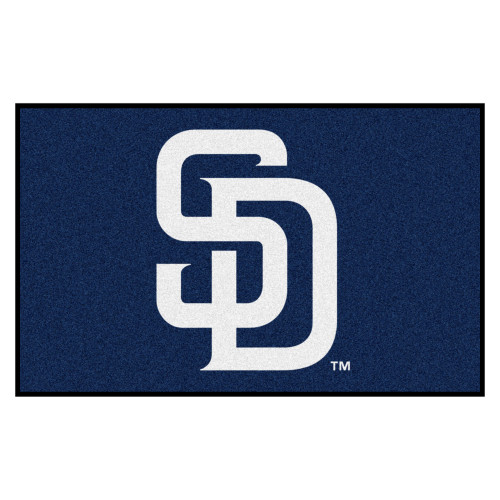 59.5" x 94.5" Blue and White MLB San Diego Padres Ulti-Mat Rectangular Area Rug - IMAGE 1
