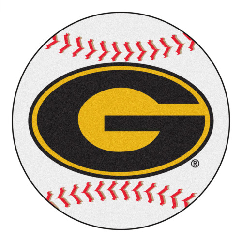 27" Yellow and Red NCAA Grambling State University Tigers Baseball Shape Round Mat - IMAGE 1