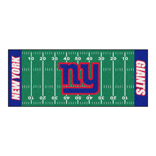 30" x 72" Green and Blue NFL New York Giants Football Field Area Rug Runner - IMAGE 1