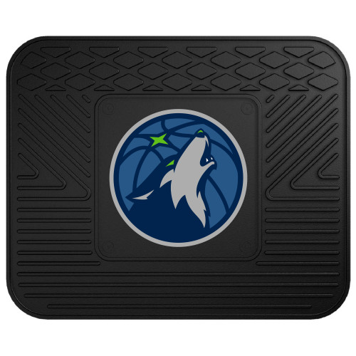 14" x 17" Black and Blue NBA Minnesota Timberwolves Heavy Duty Rear Car Seat Utility Mat - IMAGE 1