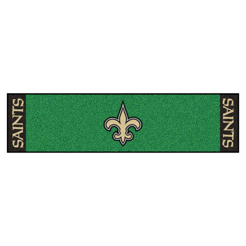 18" x 72" Green and Black NFL New Orleans Saints Golf Putting Mat - IMAGE 1