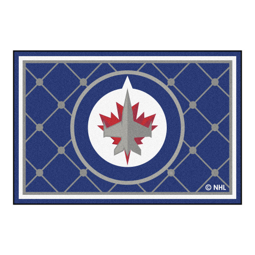 5' x 8' Navy Blue NHL Winnipeg Jets Plush Non-Skid Area Rug - IMAGE 1