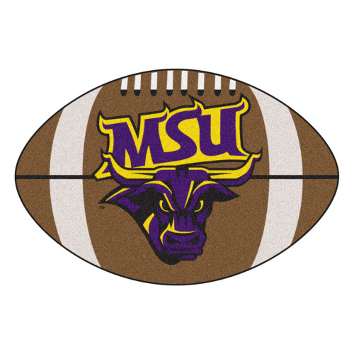 20.5" x 32.5" Brown and Purple NCAA Minnesota State University Mankato Mavericks Football Mat - IMAGE 1
