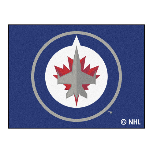 33.75" x 42.5" Navy Blue NHL Winnipeg Jets All Star Non-Skid Mat Rectangular Area Rug - IMAGE 1