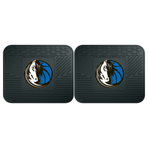 Set of 2 Black NBA Dallas Mavericks Heavy Duty Rear Car Floor Mats 14" x 17" - IMAGE 1