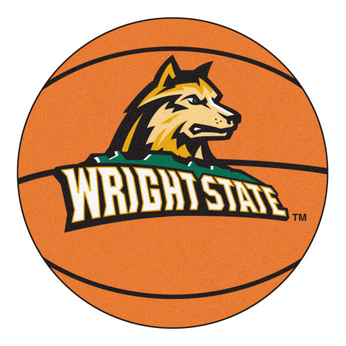 27" Orange and Yellow Contemporary NCAA Wright State University Raiders Basketball Mat - IMAGE 1