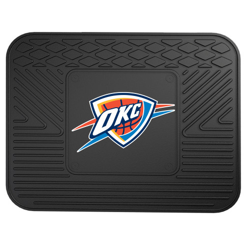 14" x 17" Black and White NBA Oklahoma City Thunder Heavy Duty Rear Car Seat Utility Mat - IMAGE 1