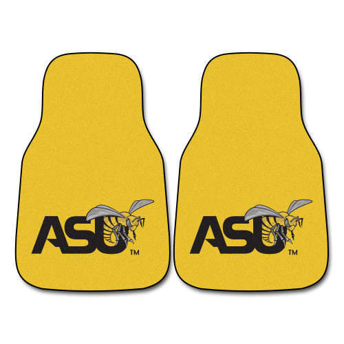 Set of 2 Yellow NCAA Alabama State University Crimson Tide Front Carpet Car Mats 17" x 27" - IMAGE 1