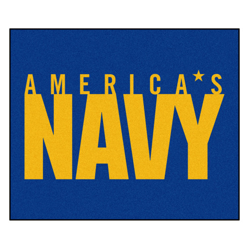 5' x 6' Blue and Yellow Contemporary U.S. Navy Rectangular Outdoor Area Rug - IMAGE 1