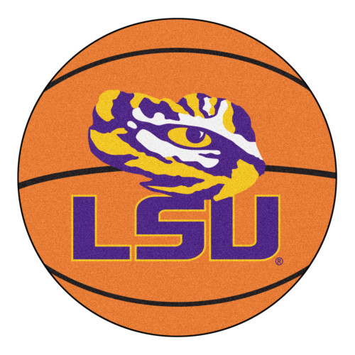 27" Orange and White NCAA Louisiana State University Tigers Basketball Mat - IMAGE 1