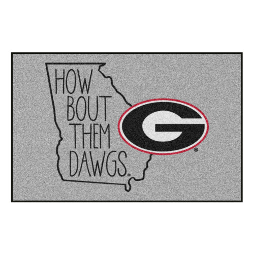 19" x 30" Gray and Black NCAA University of Georgia Bulldogs Starter Mat Rectangular Area Rug - IMAGE 1