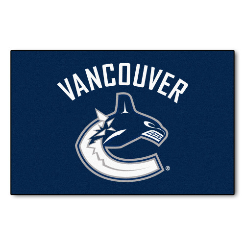 19" x 30" Blue and White NHL Vancouver Canucks Starter Rectangular Welcome Door Mat - IMAGE 1